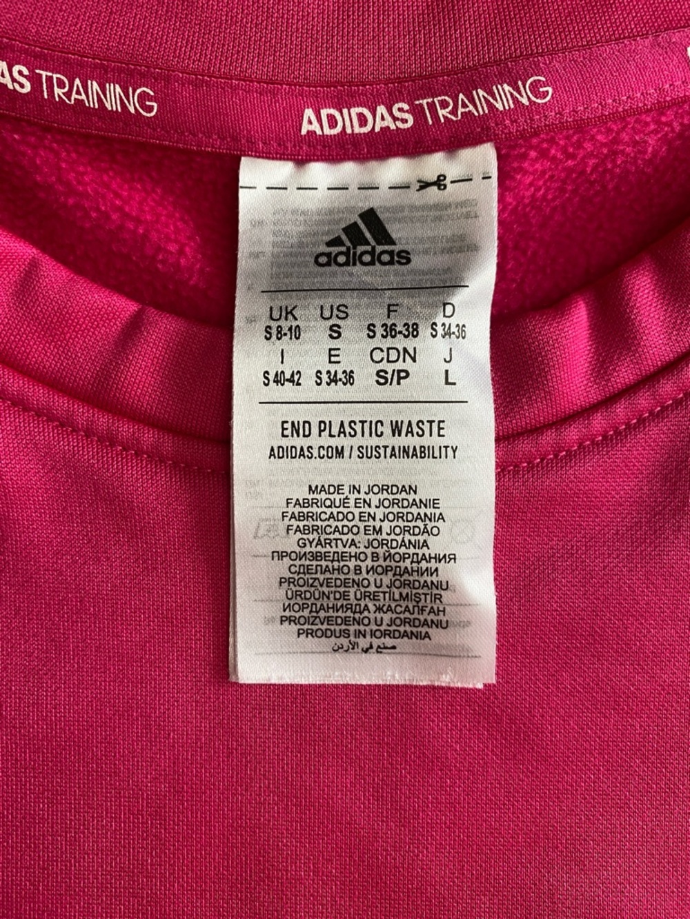 adidas Bright Pink Long Sleeve Crew Sweatshirt - Picture 5 of 10